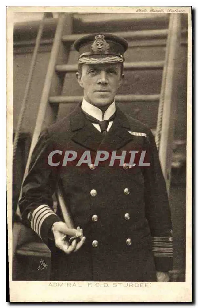 Admiral F.C.D. Sturdee — Foto Russell, Bathsheba — Série de Cartas Postais Tuck IV N° 4513 - Frente