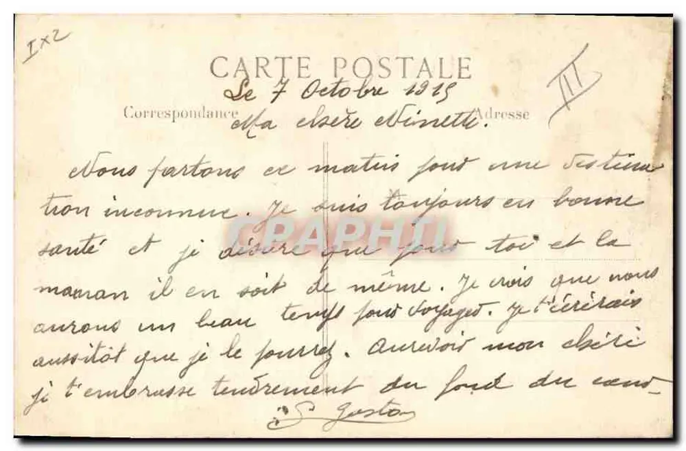O general French — em uniforme decorado — L.C.H. - Verso