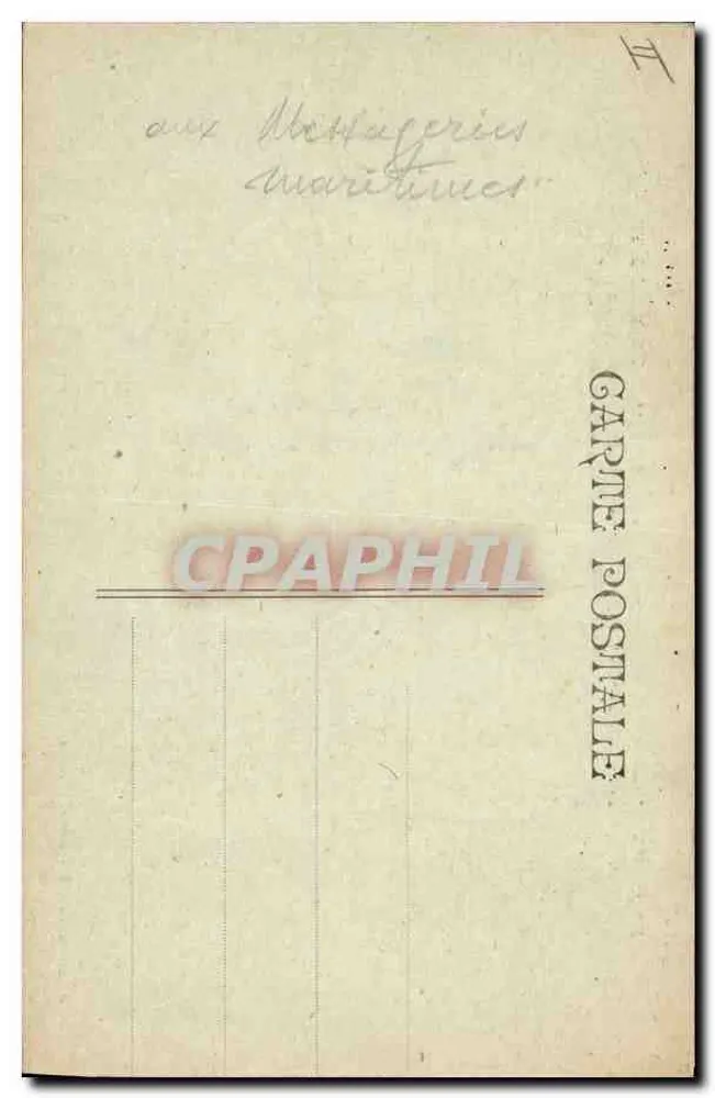 Das "CHILI" (M.M.) begleitet vom Torpedoboot "LAUSQUENET" — Nach R. Dumont Dupart, Maler des Marineministeriums — Ausgabe C. Lefebvre, Rouen, Marocille - Rückseite