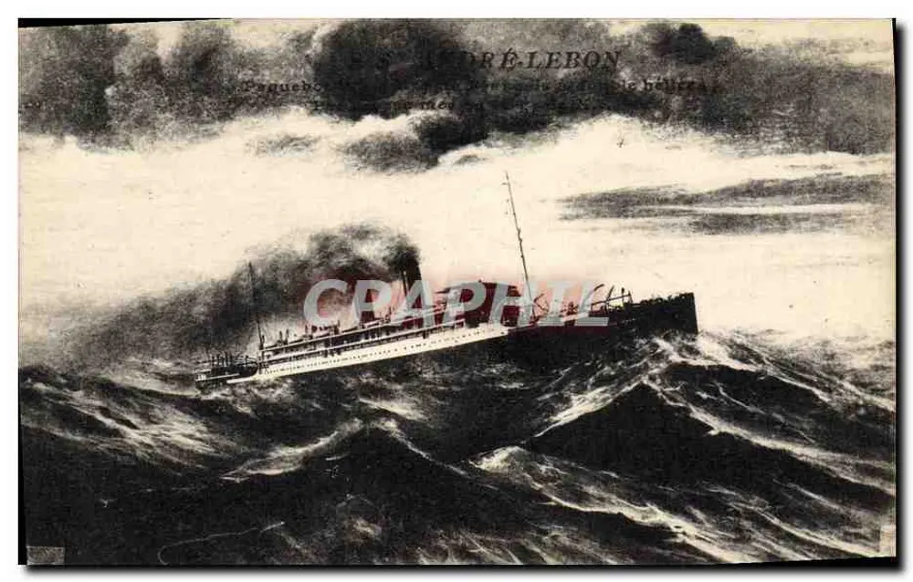 Navio em mar agitado — Pequebo — editor: Koré-Lebon - Frente