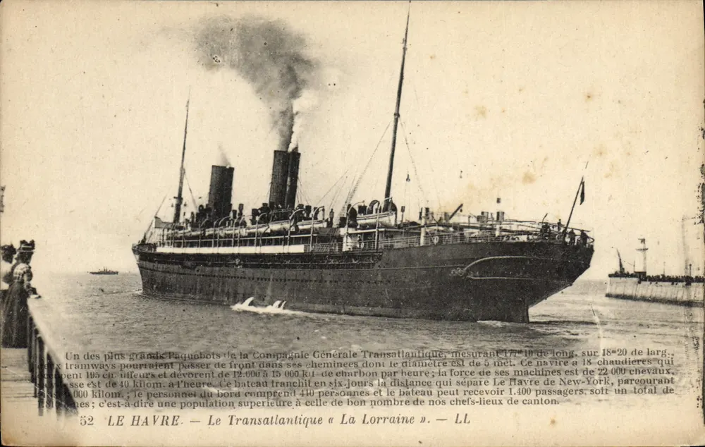 Le Havre — Das Transatlantische Schiff « La Lorraine » — LL - Vorderseite