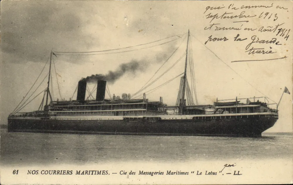 Le Lotus — Cie des Messageries Maritimes — éditeur LL, n°61 - Frente