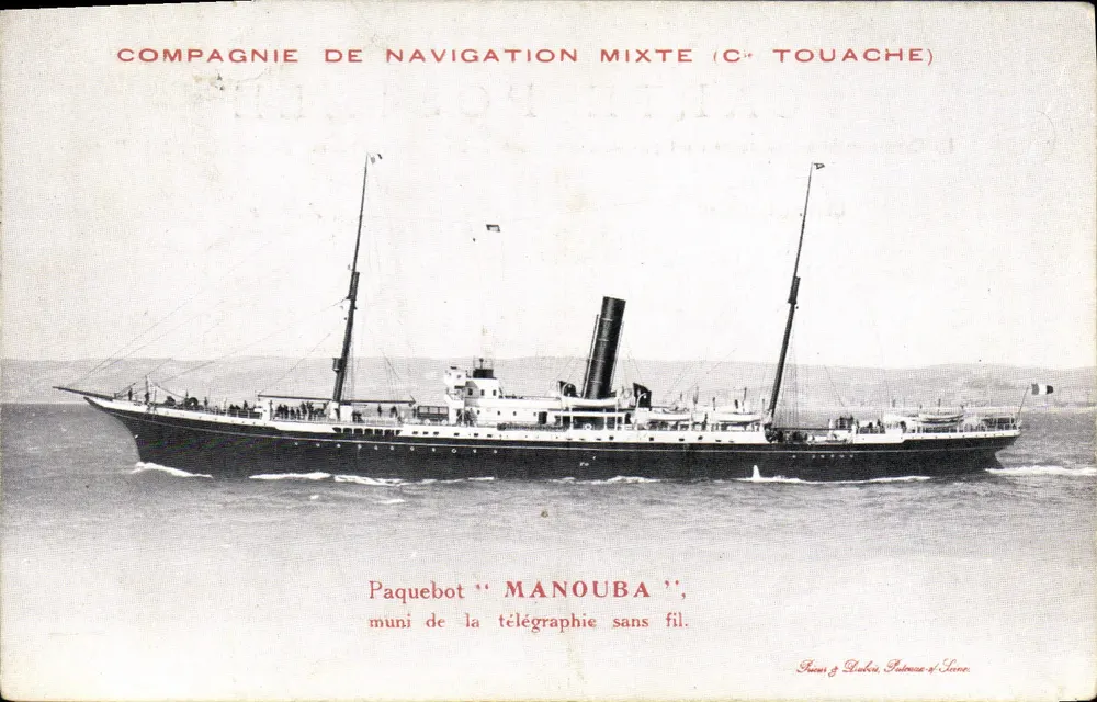Dampfer 'MANOUBA' — Gemischte Schifffahrts-Gesellschaft (C. Touache) — F. & L. Patima & Sene - Vorderseite
