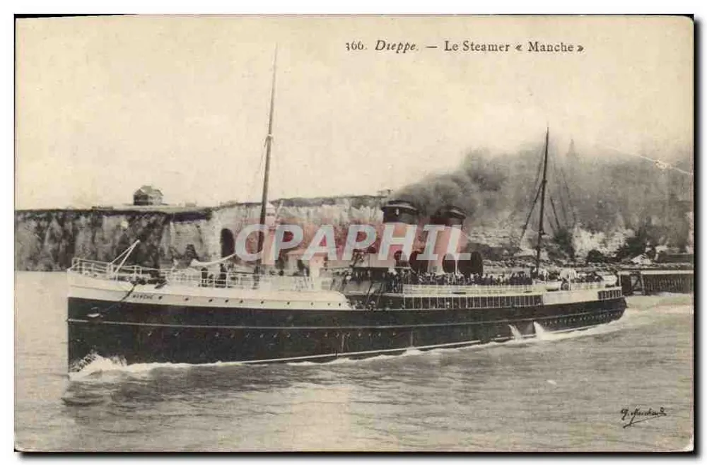 Dieppe — O Steamer « Manche » — G. Mouchade, n° 366 - Frente