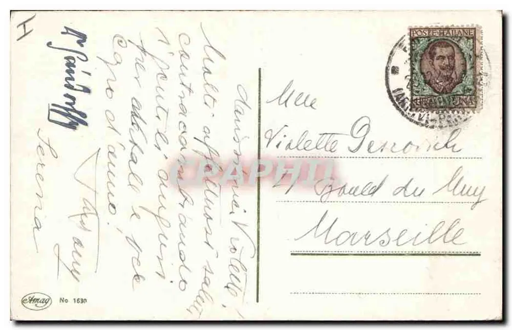 Sinos de Natal — galho de pinheiro e de junípero — editor Amag, n° 1630 - Verso