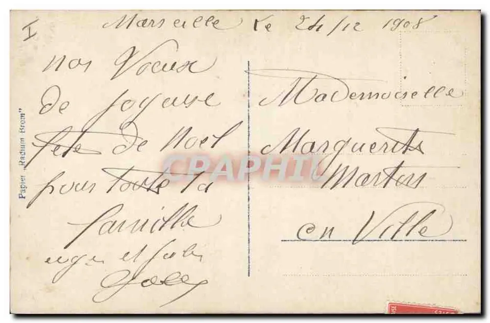 Dois crianças nevadas — Feliz Natal — editor R. 4894-3 - Verso