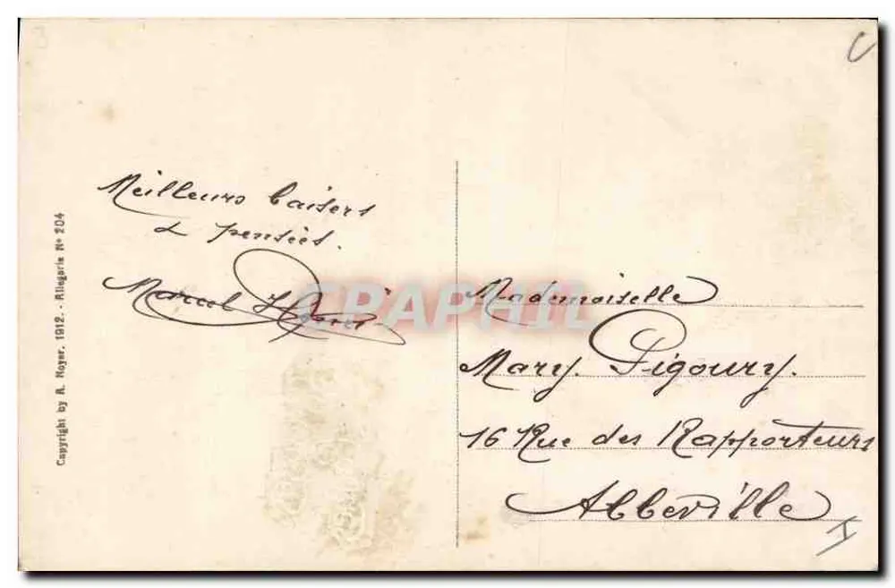 A Campana dos Amores — Sujeto mitológico com crianças e carneiros — editor Noyer, n° 204 - Verso