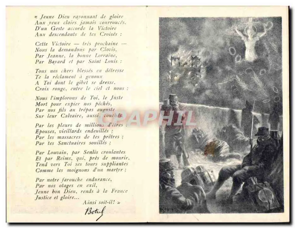 Jeune Bon Dieu — Oração ao Jeune Bon Dieu (De Th. Botrel) — Para o Ano 1915 - Verso