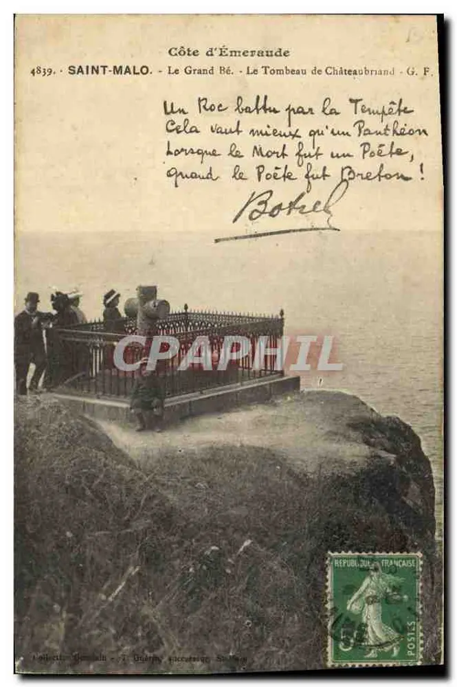 Saint-Malo - Le Grand Bé - Le Tombeau de Châteaubriand - G. F. - n° 4839 - Vorderseite