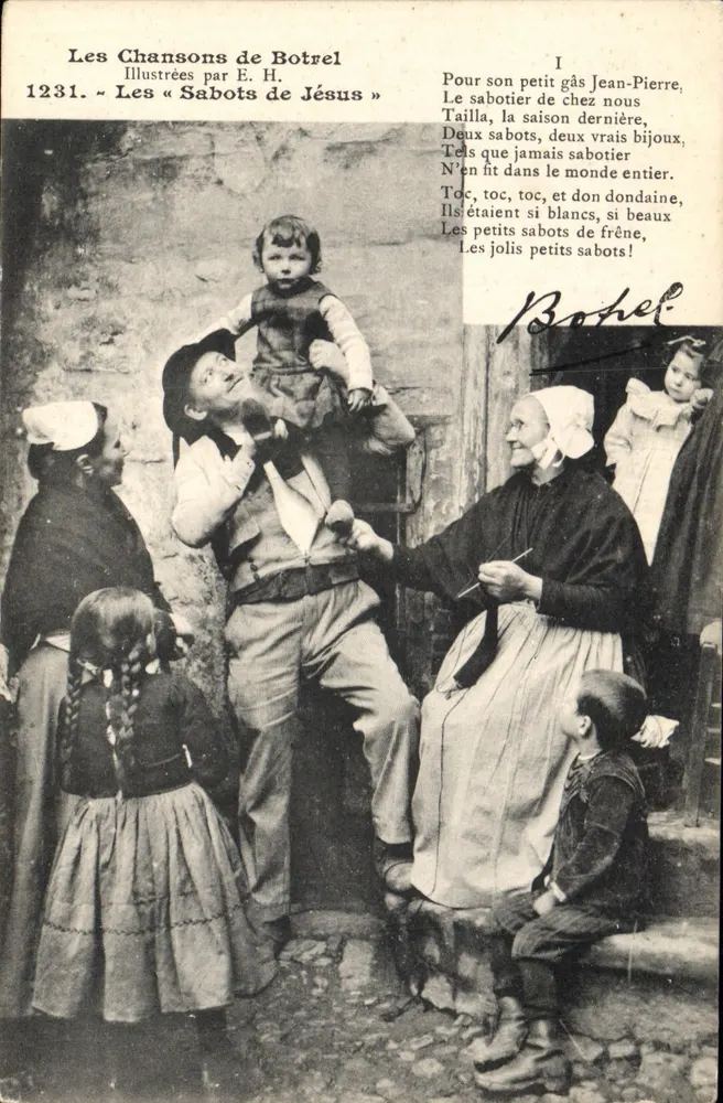 As Canções de Botrel — Os «Sapatos de Jesus» — Ilustradas por E. H. — n° 1231 - Frente