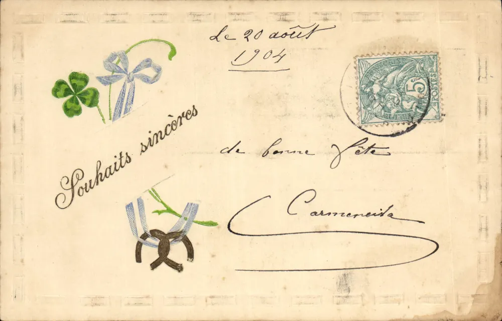 Saudações sinceras — feliz festa — editor Carte Postale, n°3 - Frente