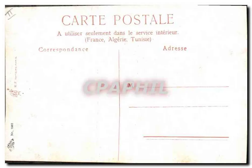 Cervo macho — cabeça com chifres — editor K.F. TURBENS, n° 1987 - Verso