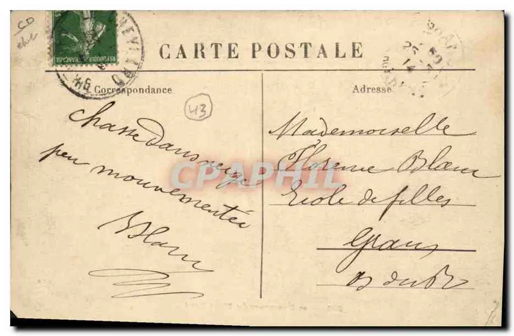 Les Chasseurs du Mont-Bard — groupe de chasseurs avec chiens et un musicien — éditeur : LE PUY-EN-VELAY - Rückseite