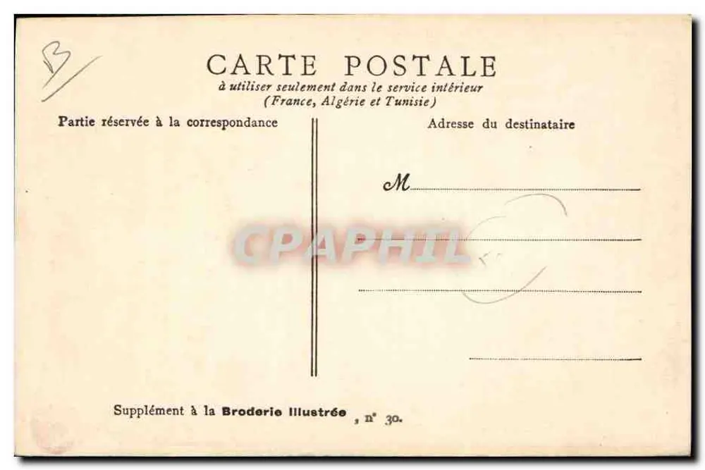 Frau im Profil — Art Nouveau-Stil — Broderie Illustrée, Nr. 30 - Rückseite