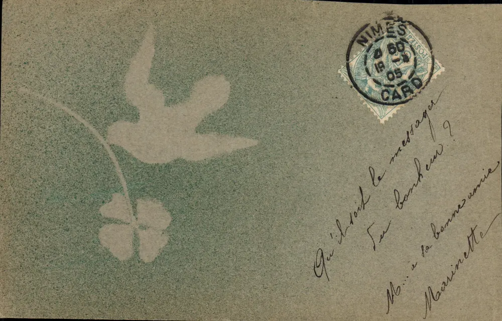 Nîmes — Ave e flor — editor desconhecido, número de série não visível - Frente