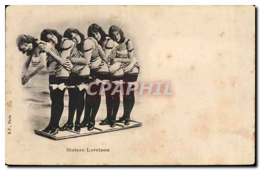 Sisters Lorrison — cinco dançarinas em traje de banho — B.F., Paris - Frente