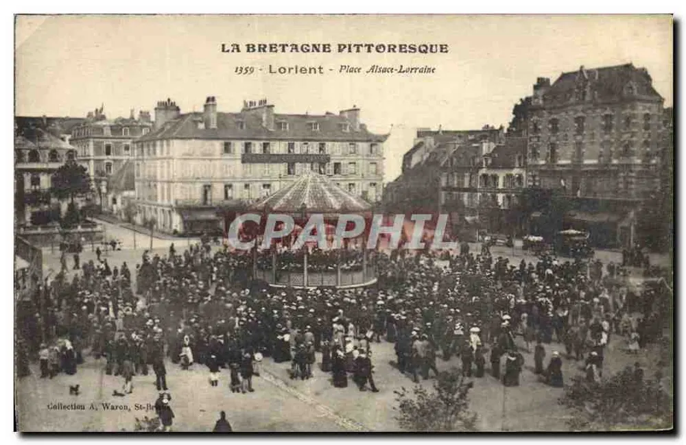 Praça Alsácia-Lorena - Lorient — A Bretanha pitoresca — Coleção A. Waron, St-Brieuc - Frente
