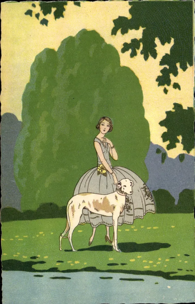 Jovem mulher e cachorro em um parque — ilustração — editor ULTRA n° 2167 - Frente