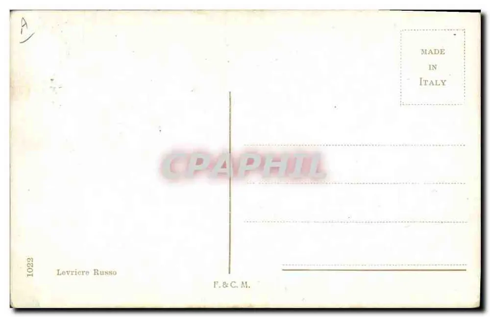 Cão de caça russo — Levrier Russo — F.&C.M. - Verso