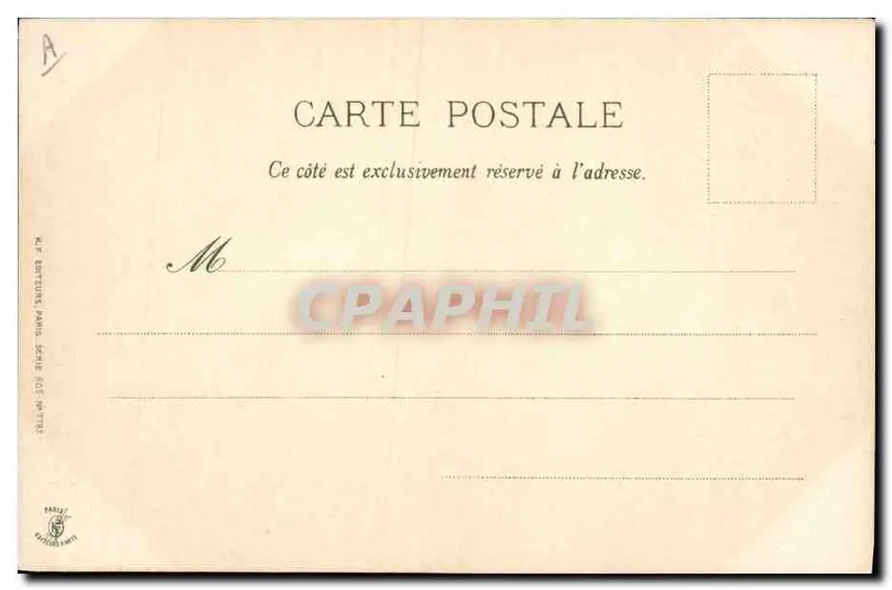 Retrato de um cão — editor M. F. BERTUZI, Paris, série 107, 1913 - Verso