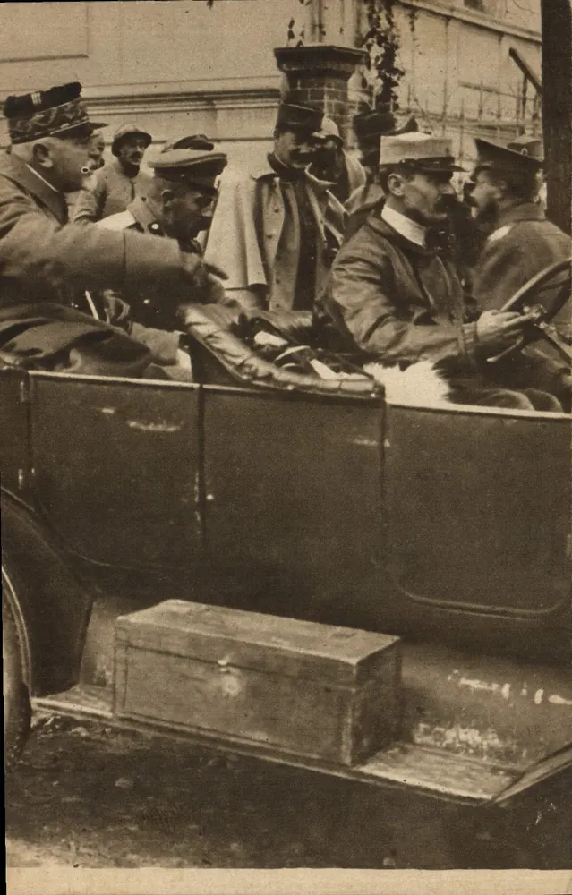 O General D'Étrichs e as tropas russas ao chegarem ao QG de Montréal — Coleção Privada de M. Guyot - Frente