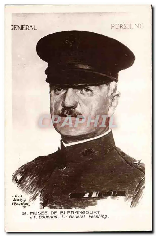 General Pershing — Portrait — J.F. Bouchor, Nr. 51, Musée de Blérancourt - Vorderseite