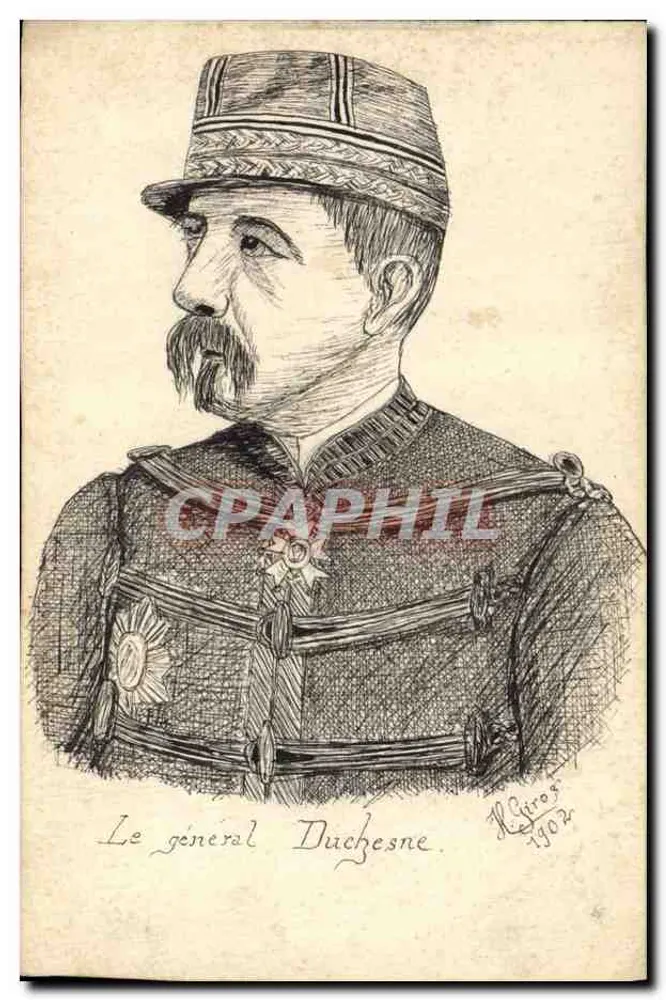 Il generale Duchesne — ritratto militare — disegno di M. Ciroz, 1902 - Recto