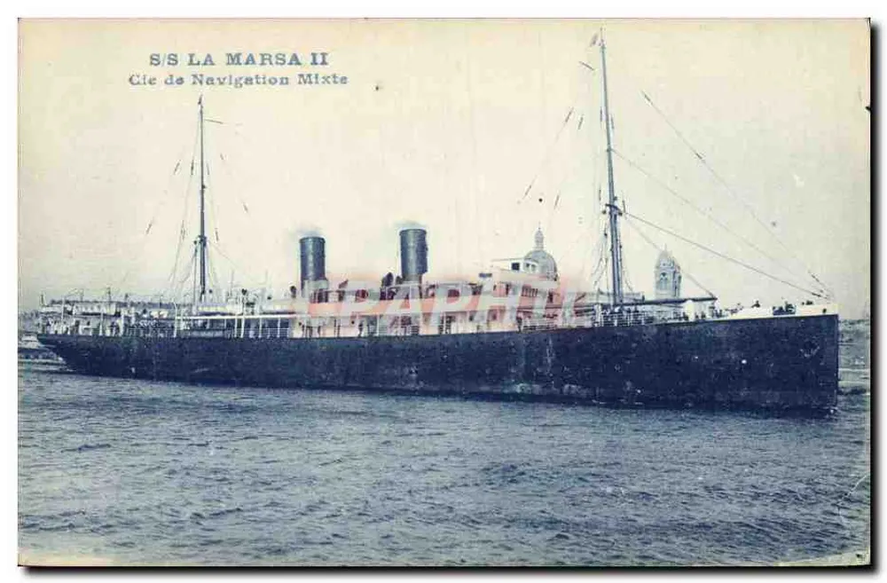 S/S LA MARS A II — Cie de Navigation Mixte — editor H. Grimaud, Marselha - Frente