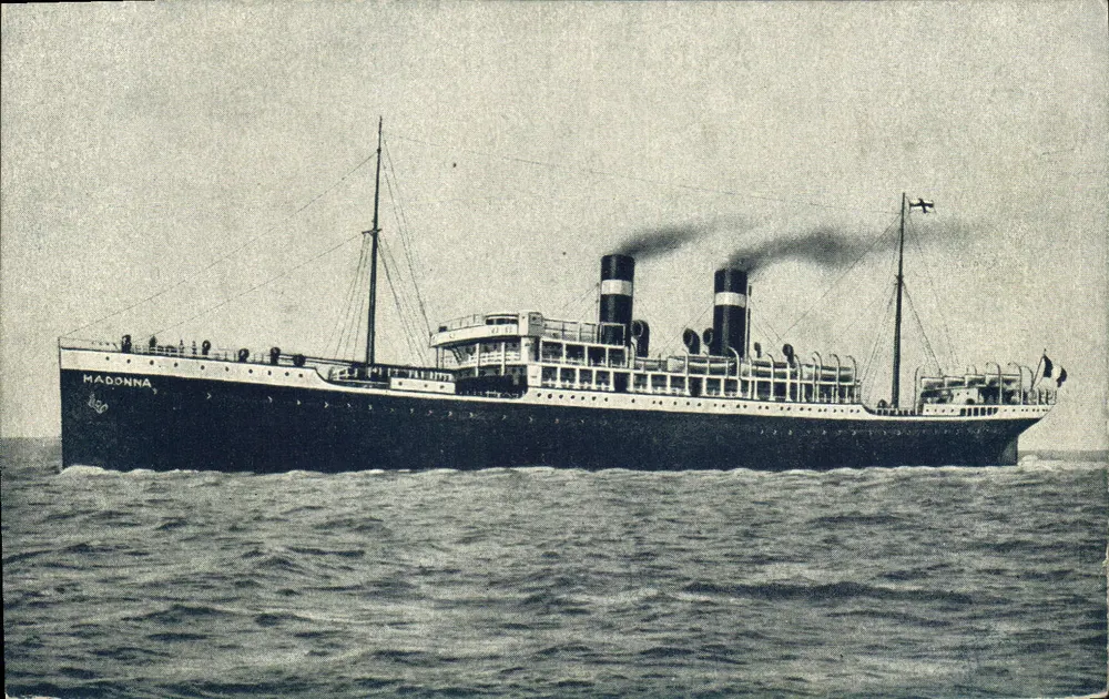S.S. Madonnna — Navio da linha Fabre — Editor: IMP. MAUBIN & Fils - Frente