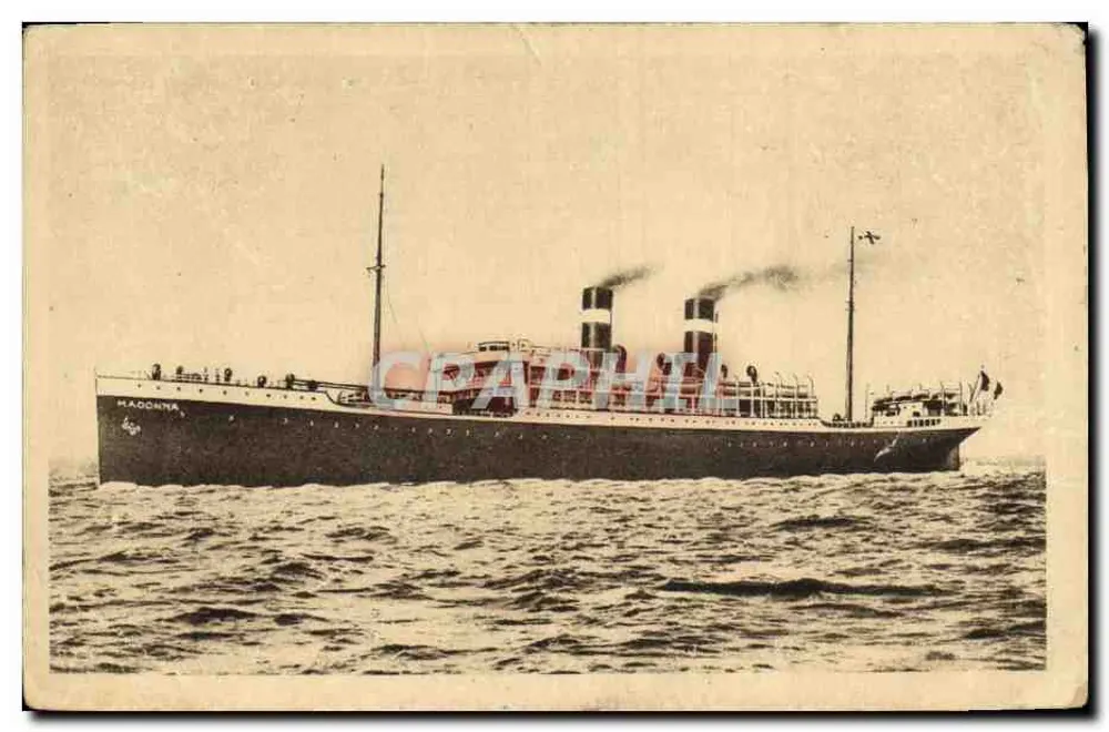 Dampfschiff Madonna — Compagnie Générale de Navigation — Fabre Line - Vorderseite