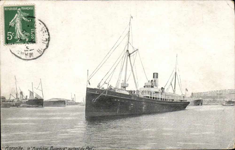 Marseille — le "Maréchal Bugeaud" sortant du Port — éditeur L.V. & Cie - Vorderseite