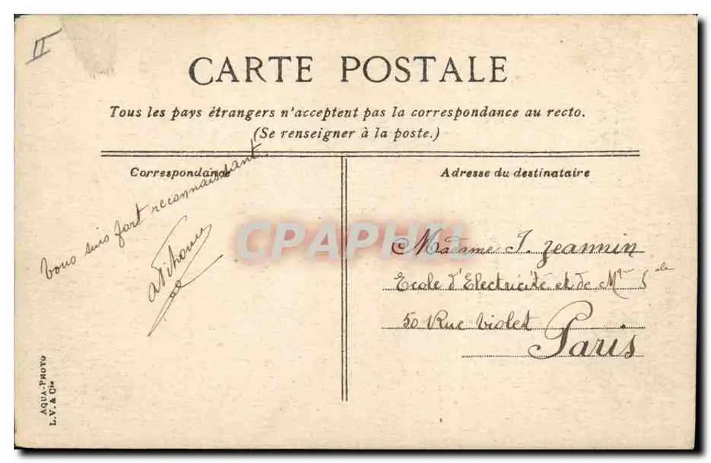 Marseille — le "Maréchal Bugeaud" sortant du Port — éditeur L.V. & Cie - Rückseite