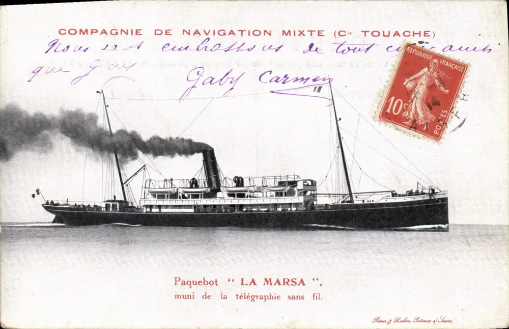 Dampfer "LA MARS A" — Mischverkehrs-Gesellschaft (C. Touache) — Verlag: P. Loubet, Sète - Vorderseite