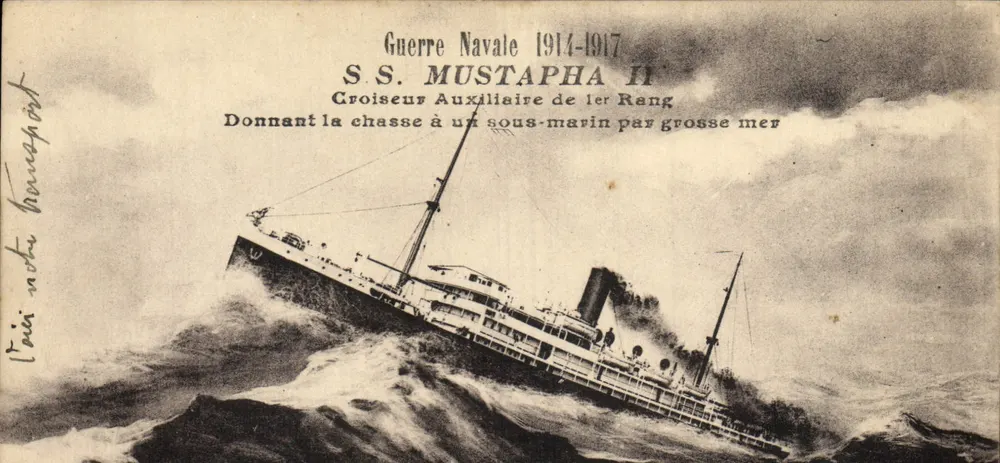 S.S. MUSTAPHA II — Hilfskreuzer der ersten Klasse im Krieg 1914-1917 — unbekannter Verlag - Vorderseite