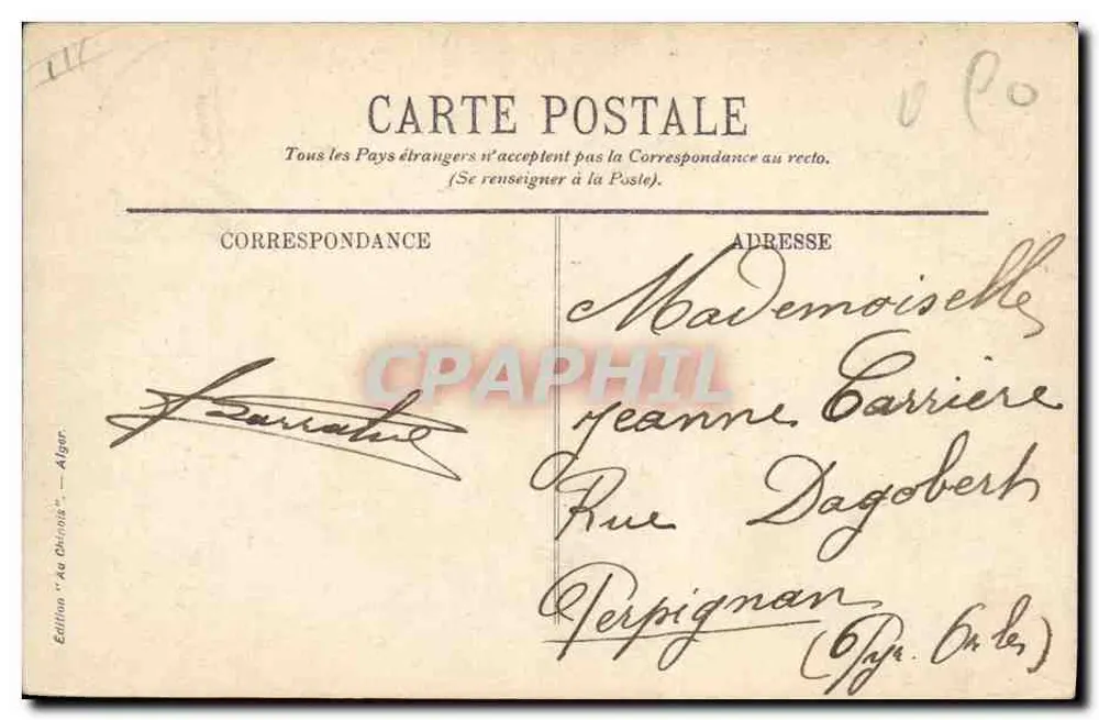 ALGER — A Marsa — Edição 'Au Ochino' — n°11 - Verso