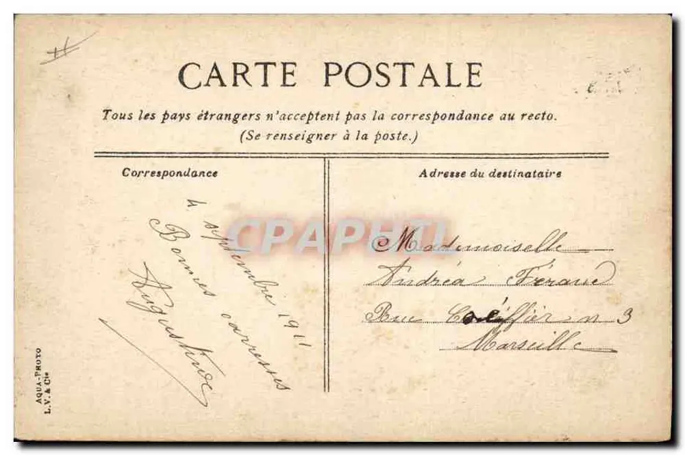 Marseille — das "Maréchal Bugeoud" verlässt den Hafen — Verlag Aqua-Photo, n°66 - Rückseite