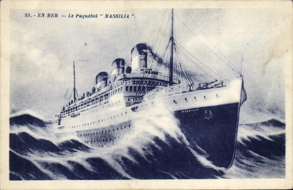Das Dampfschiff "Massilia" — Auf See — Verlag G. Arraud, Nantes, Nr. 95 - Vorderseite