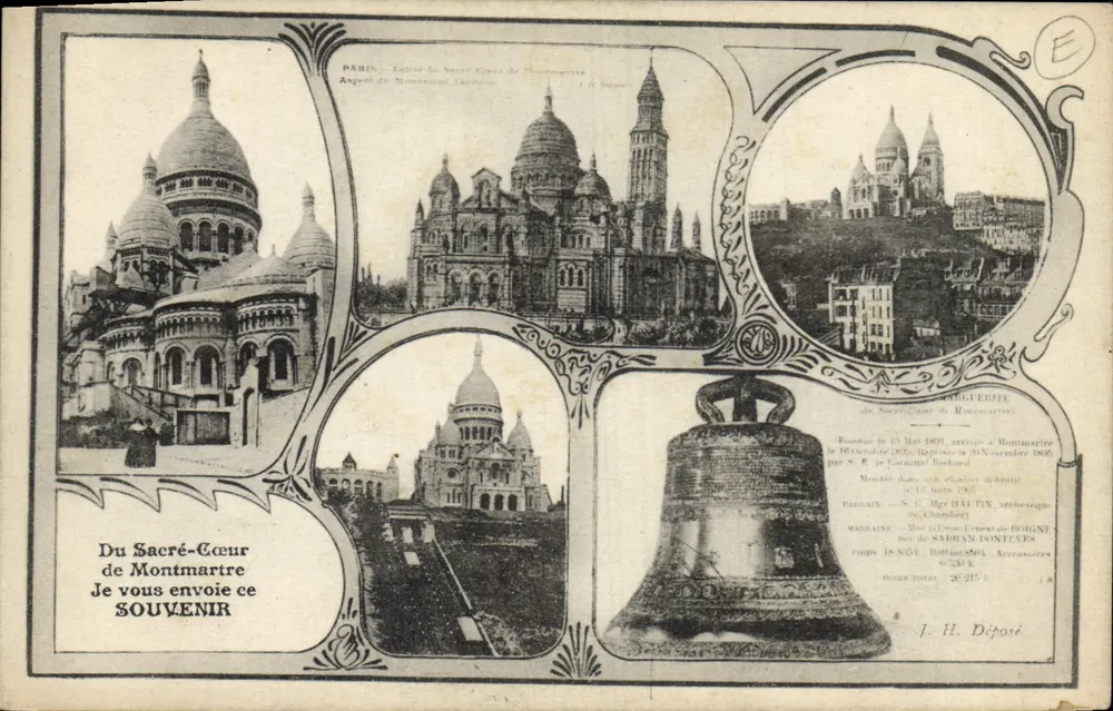Paris - Kirche des Heiligen Herzens von Montmartre — J. H. Déposé, Nr. E - Vorderseite