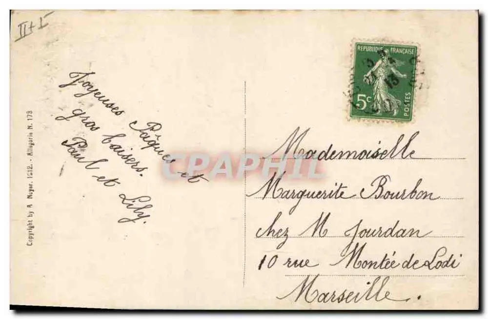 Festa da Primavera — D. Mestrioïom — N° 173 — J.N. Paris - Verso