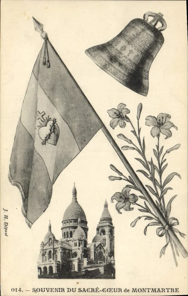 Sacre-Cœur von Montmartre — Erinnerung an das Sacred Heart von Montmartre — J.H. Difpost, n° 014 - Vorderseite