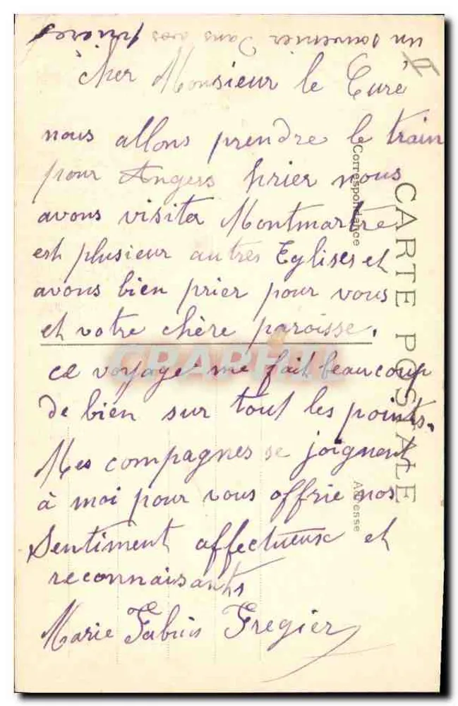 Sacre-Cœur von Montmartre — Erinnerung an das Sacred Heart von Montmartre — J.H. Difpost, n° 014 - Rückseite