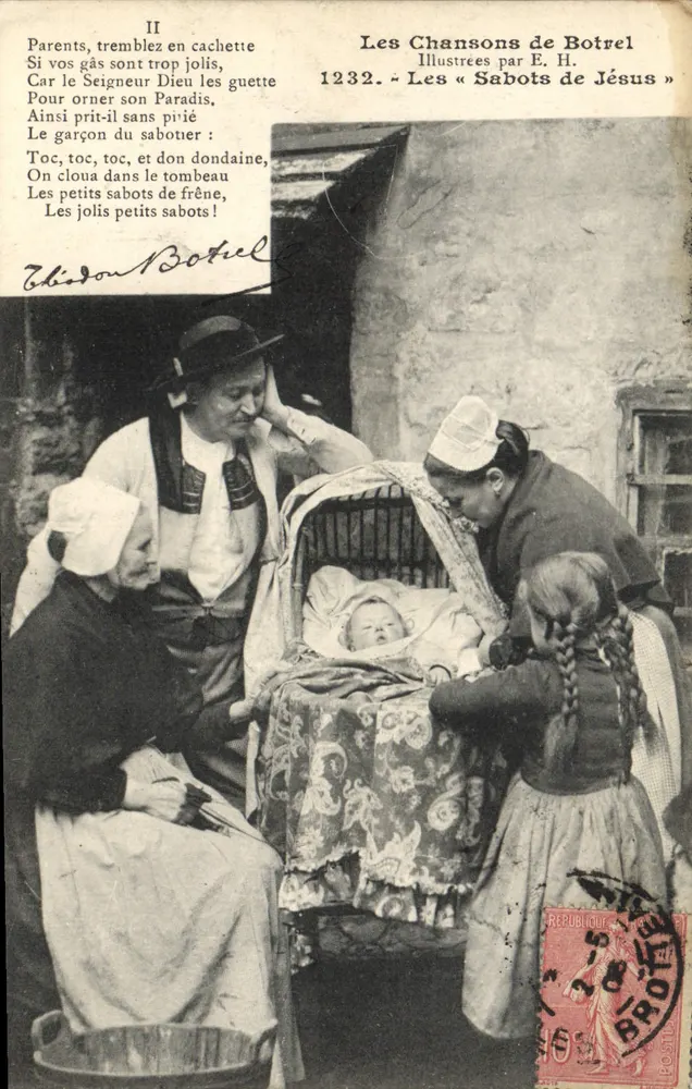 As Canções de Botrel — Os « Sapatos de Jesus » — Ilustradas por E. H. — n° 1232 - Frente