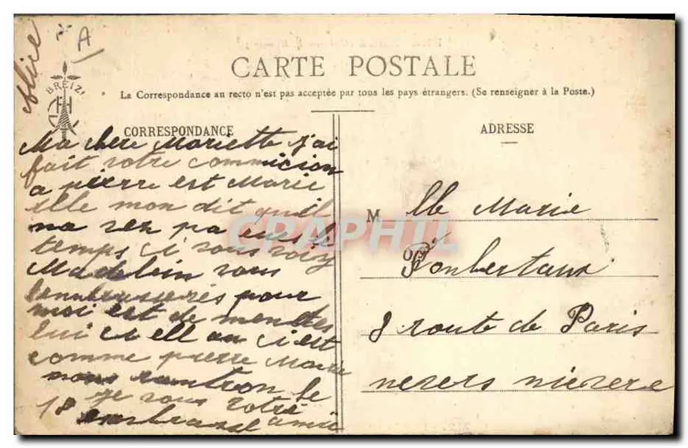 Bretanha — Na praia — E. H. editor, St-Brieuc, cliché A. Durand, n° 212 - Verso
