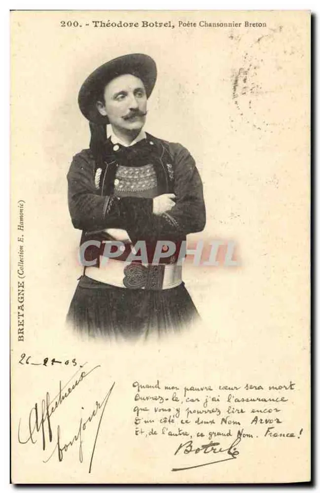 Théodore Botrel, Poeta Chansonnier Bretão — Coleção E. Hamonnic — n°200 - Frente