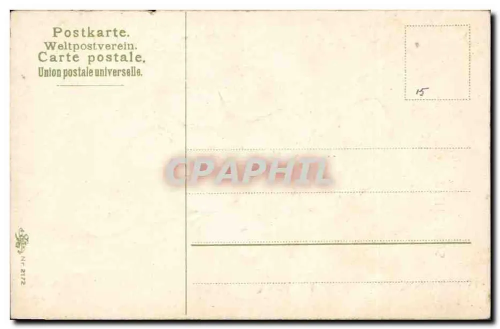 Arranjo de salgueiro — Parabéns de primavera — Carta postal. União Postal Universal. Carta postal. N° 2172 - Verso