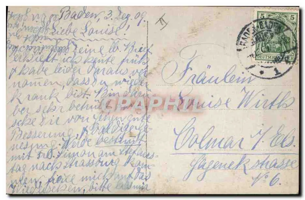 Duas jovens pessoas sob uma árvore — editor C. L. n° 31972 - Verso