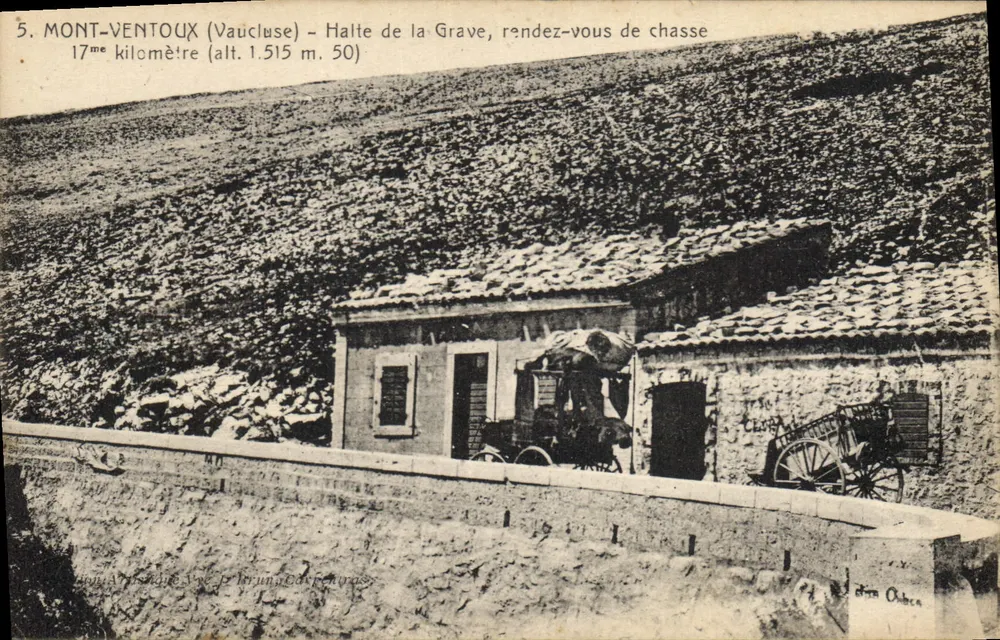 Mont-Ventoux (Vaucluse) — Halte der Grave, Jagdtermin — Verleger: Aimé Oubéa, Nr. 5 - Vorderseite