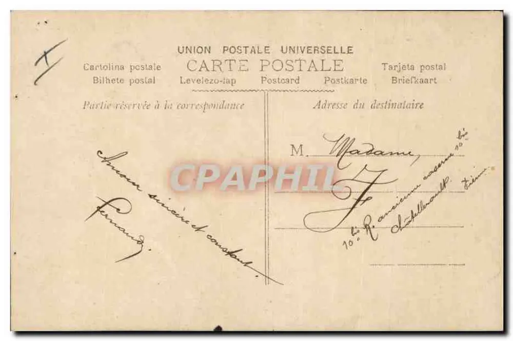 Casal em quadro de flores — texto impresso e manuscrito — editor S, n° 1971 - Verso