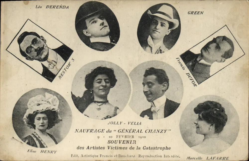Kapitulation des "Général Chanzy" — 9-10 Februar 1910 — Erinnerung an die Opfer — Guendé, phot. Marseille - Vorderseite