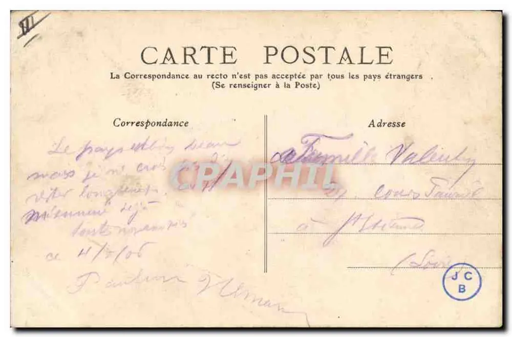 Châtelguyon — O Kiosque e os Jardins — M.T.L. n°344 - Verso